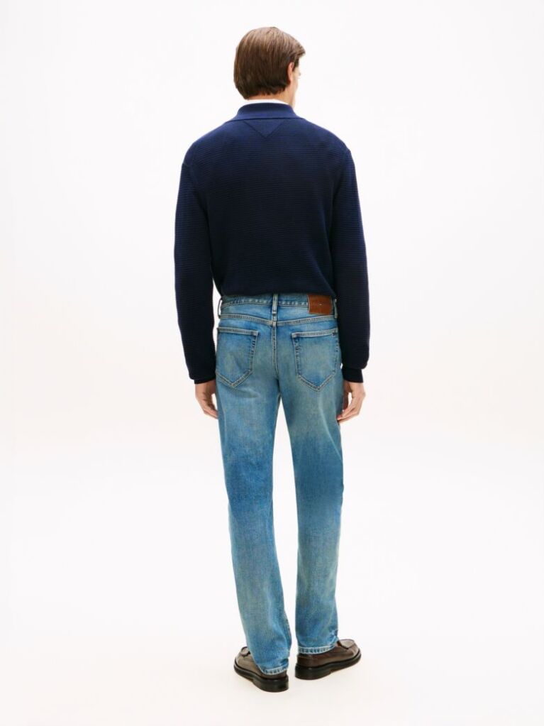 Blue Denton Faded Slim Straight Leg Jeans  Men