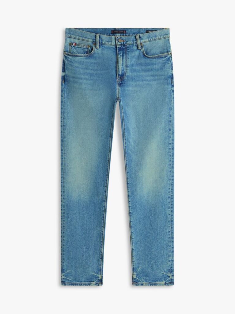 Blue Denton Faded Slim Straight Leg Jeans  Men