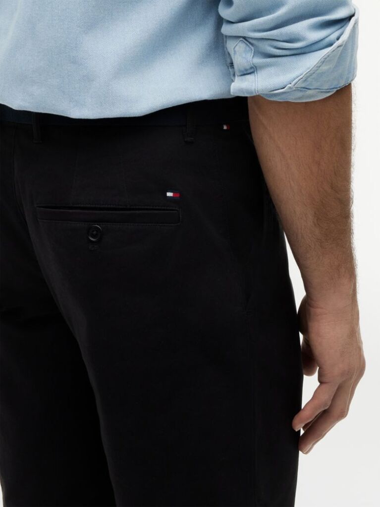 Black Denton Belted Twill Slim Bermuda Shorts  Men