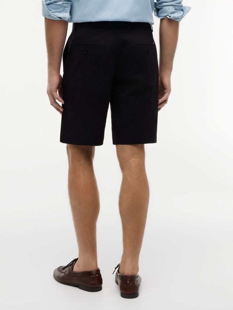 Black Denton Belted Twill Slim Bermuda Shorts  Men