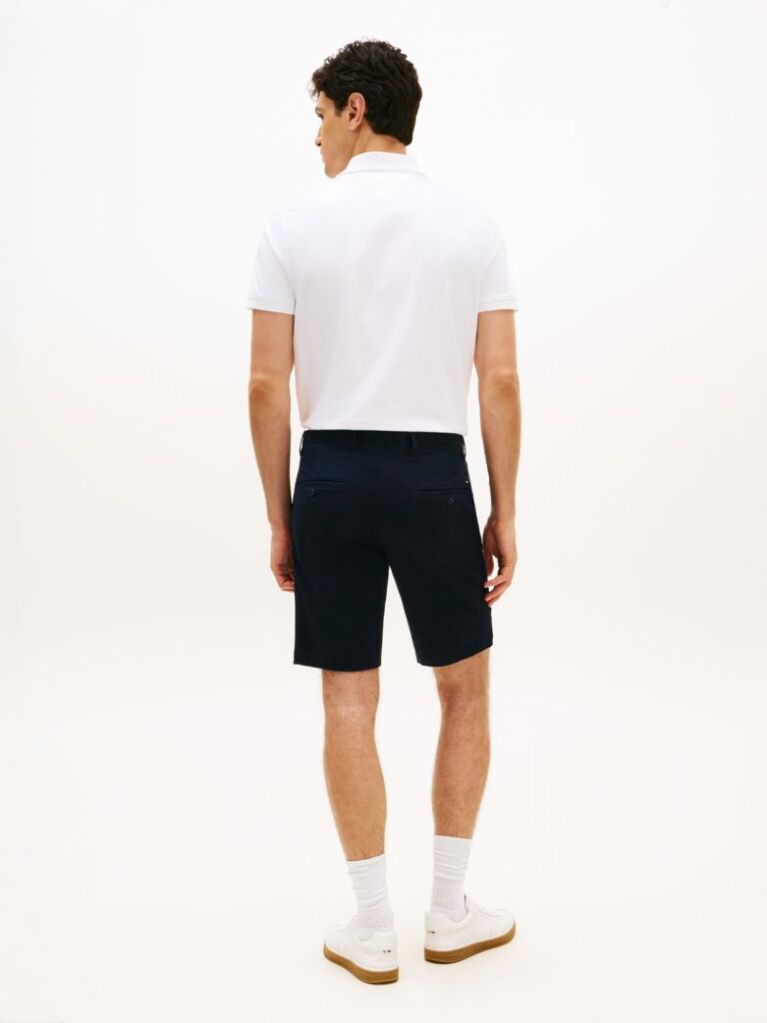 Blue Denton Belted Twill Slim Bermuda Shorts  Men