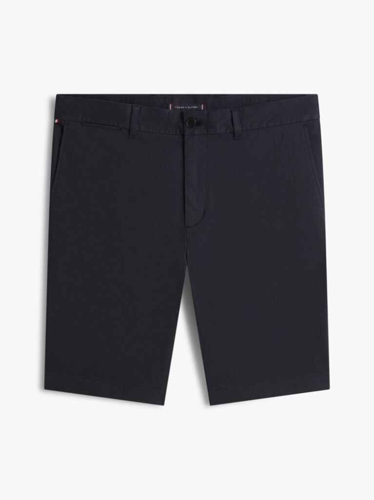 Blue Denton Print Slim 9.5" Inseam Chino Bermuda Shorts  Men