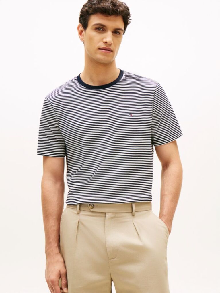 Multi Stripe Regular Crew Neck T-Shirt  Men