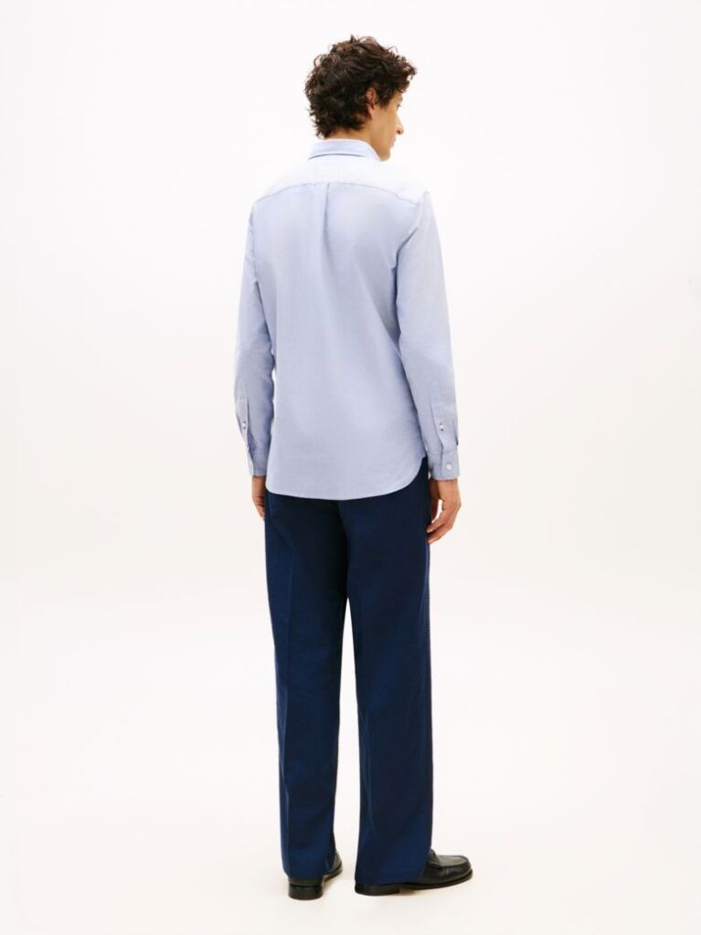 Blue Heritage Regular Fit Logo Embroidery Oxford Shirt  Men
