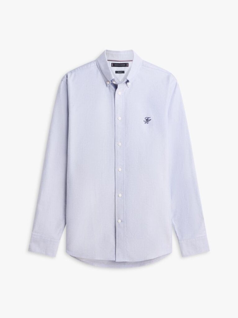 Blue Heritage Regular Fit Logo Embroidery Oxford Shirt  Men