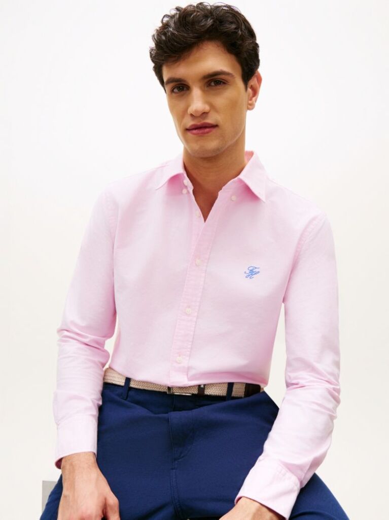 Pink Heritage Regular Fit Logo Embroidery Oxford Shirt  Men