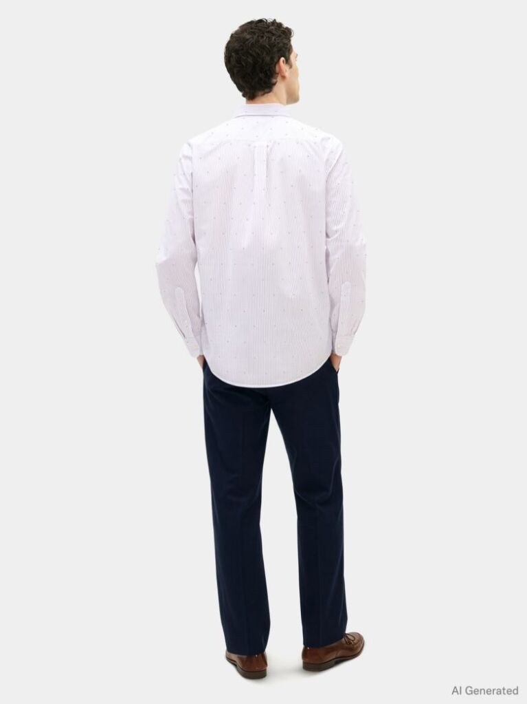 Blue Hilfiger Pinstripe Regular Fit Flex Poplin Shirt  Men