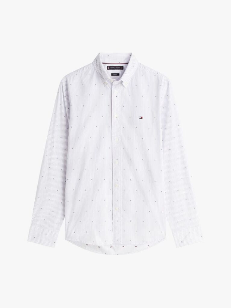 Blue Hilfiger Pinstripe Regular Fit Flex Poplin Shirt  Men