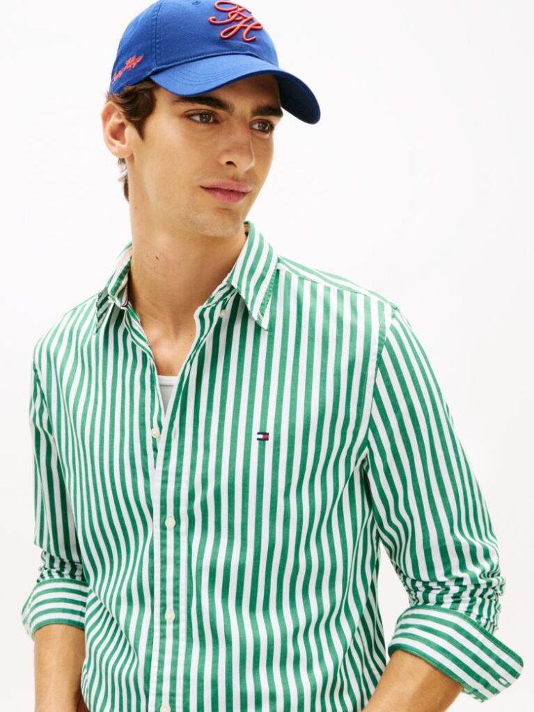 Multi TH Flex Regular Fit Stripe Poplin Shirt  Men
