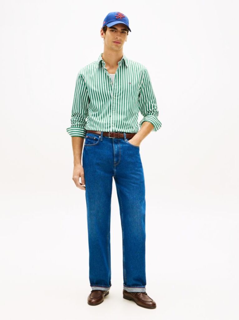 Multi TH Flex Regular Fit Stripe Poplin Shirt  Men