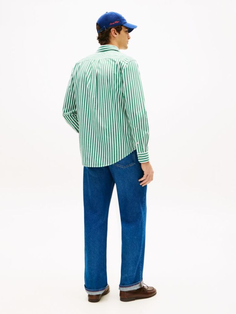 Multi TH Flex Regular Fit Stripe Poplin Shirt  Men