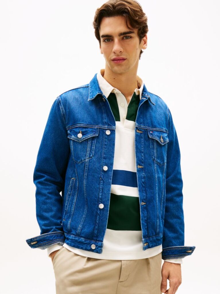 Μπλε Denim Τζάκετ Trucker  Άνδρες