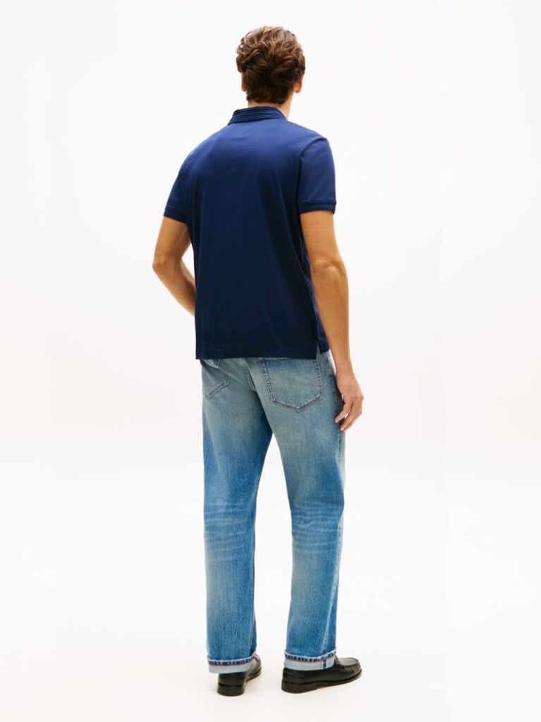 Blue Regular Fit Interlock Knit Polo Shirt  Men