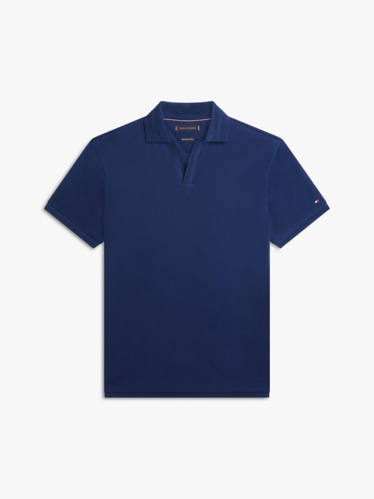 Blue Regular Fit Interlock Knit Polo Shirt  Men