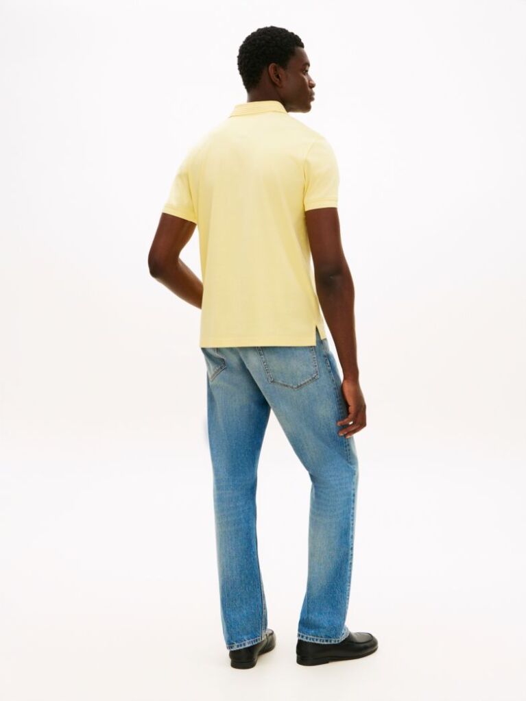 Yellow Regular Fit Interlock Knit Polo Shirt  Men