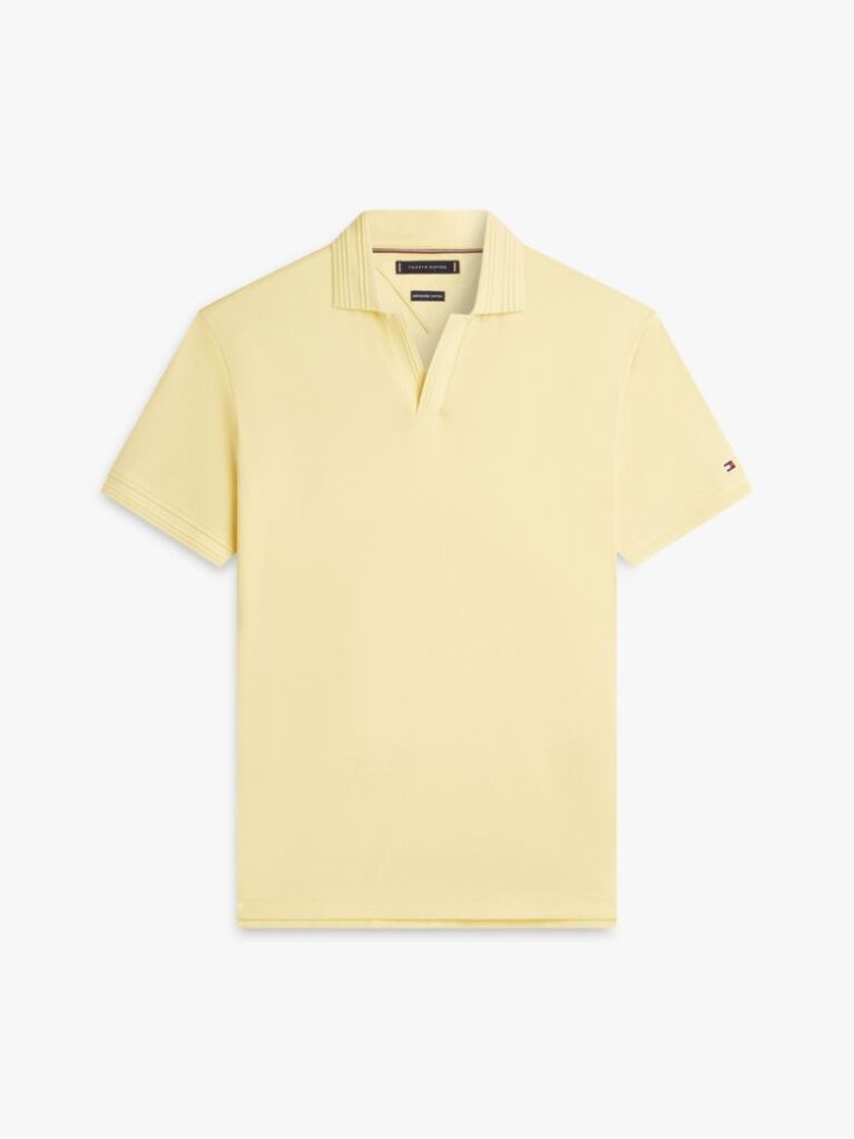 Yellow Regular Fit Interlock Knit Polo Shirt  Men