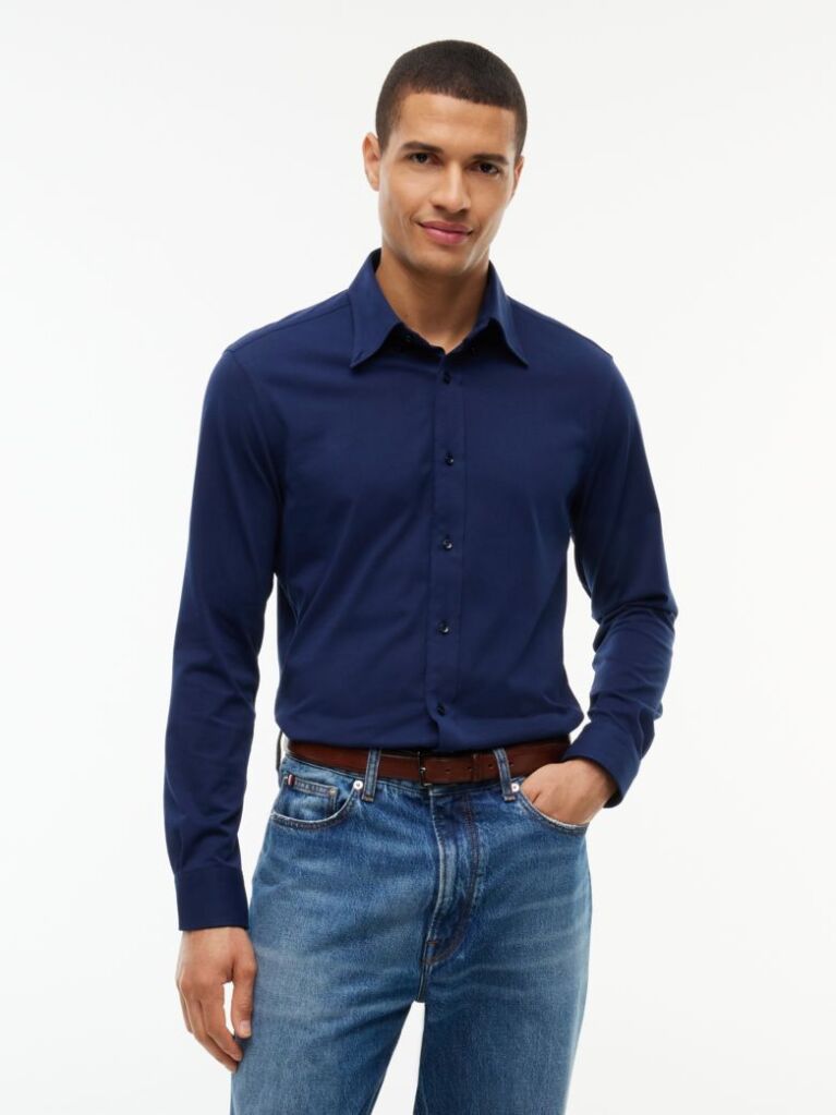 Blue Performance New York Label Slim Fit Jersey Shirt  Men