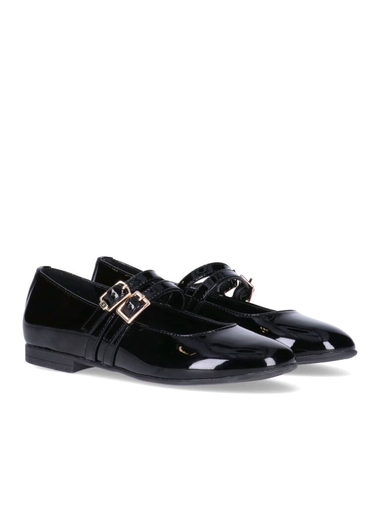 Black Double Straps Ballerinas  Girls