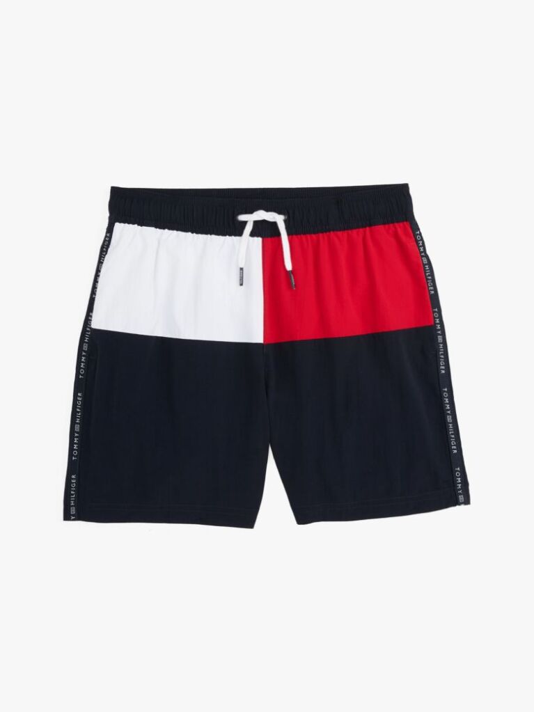 Multi Hilfiger Flag Mid Length Swim Trunks  Boys