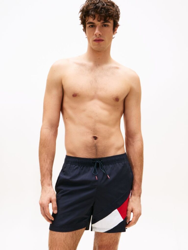 Blue Tommy Flag Swim Shorts  Men