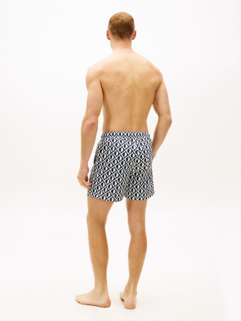 Multi Print Mid Length Swim Trunks  Men