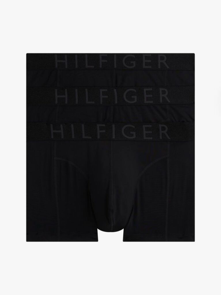 Black 3-Pack Metallic Waistband Trunks  Men