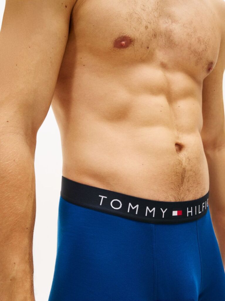 Blue 3-Pack TH Original Logo Waistband Trunks  Men