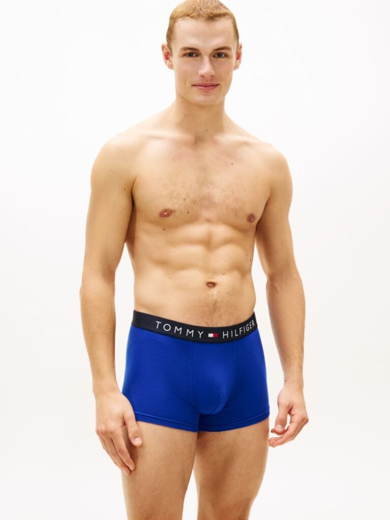 Blue 3-Pack TH Original Logo Waistband Trunks  Men