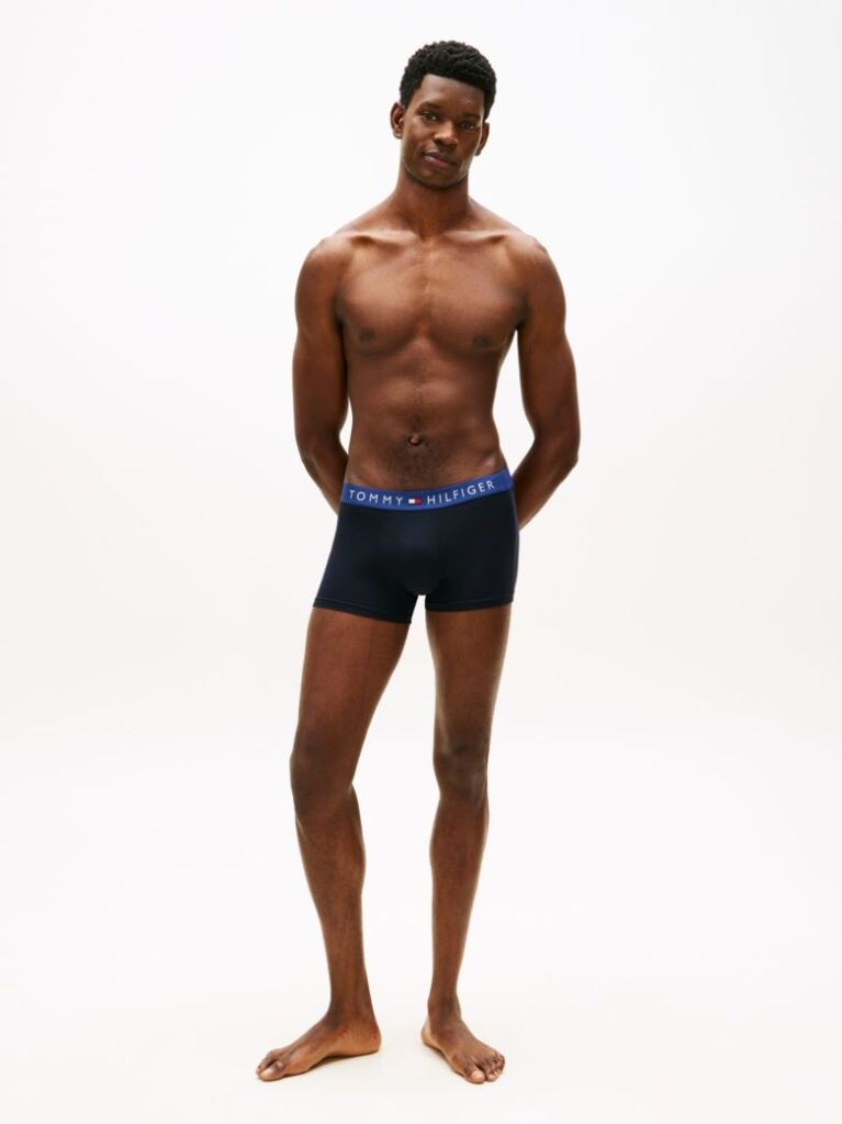 Blue 3-Pack TH Original Logo Waistband Trunks  Men