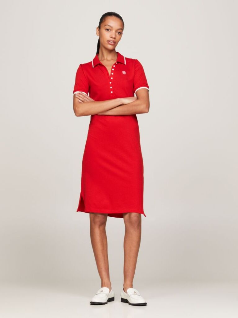 Red TH Monogram Maxi Polo Dress  Women