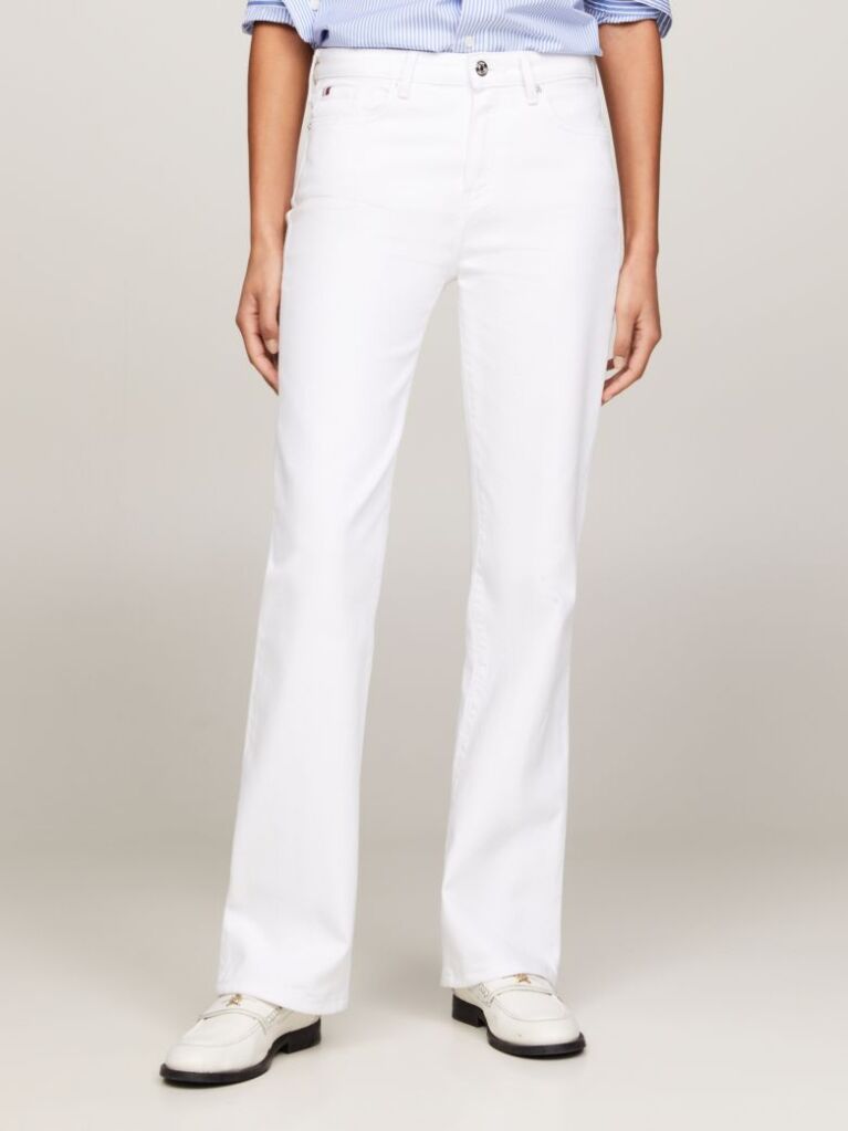 White Maddie Mid Rise Bootcut White Jeans  Women