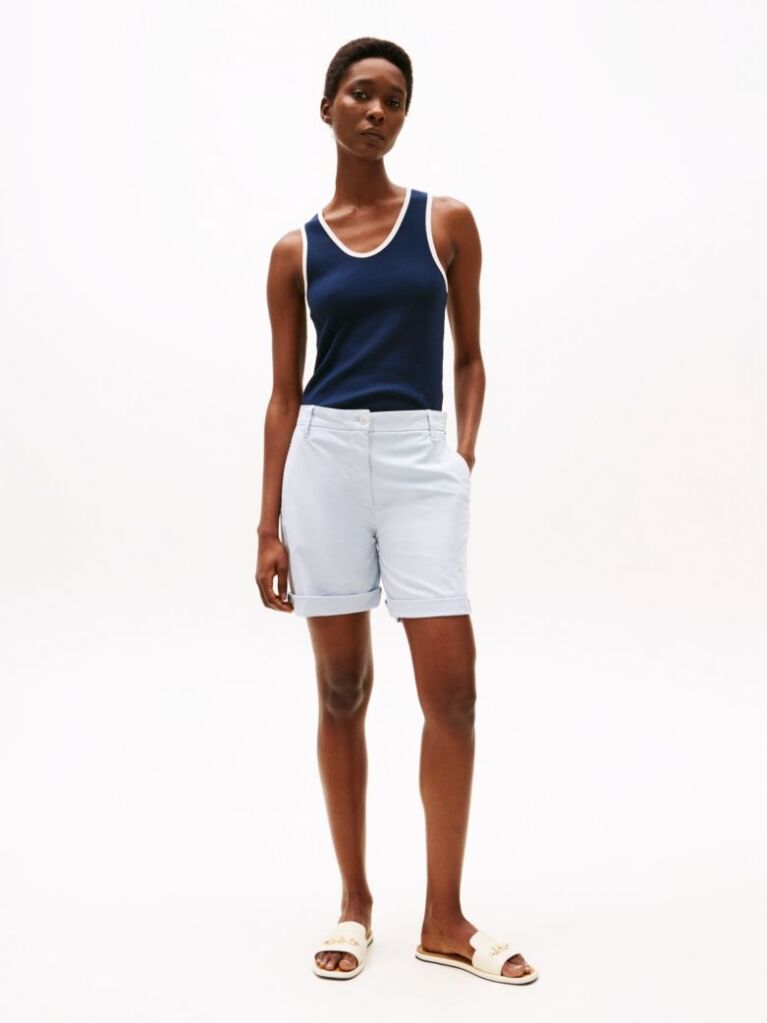 Blue Relaxed Chino Bermuda Shorts  Women