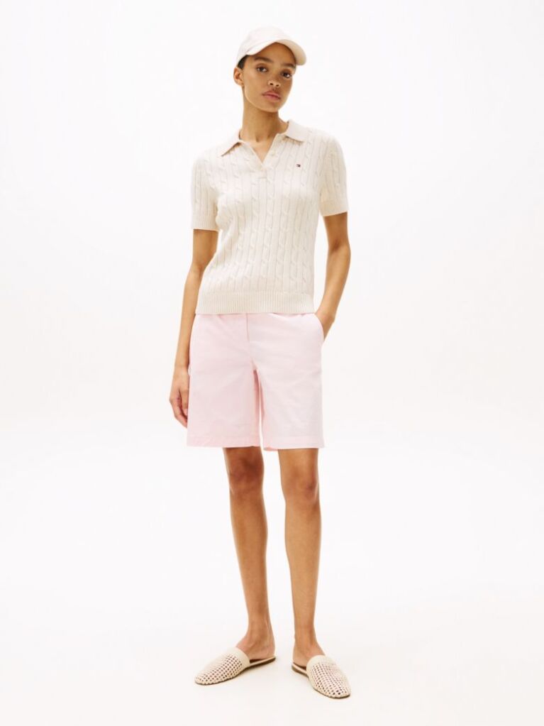 Pink Relaxed Chino Bermuda Shorts  Women