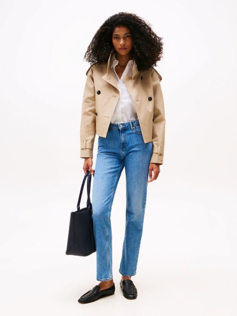Blue Faded Mid Rise Straight Leg Jeans  Women