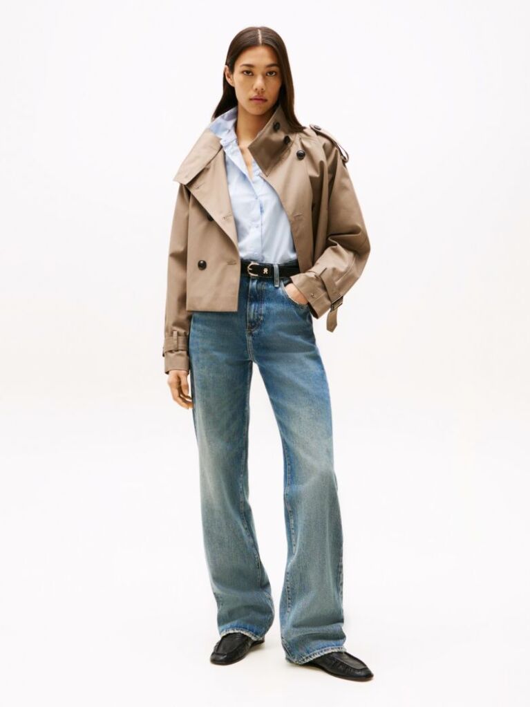 Μπλε Ψηλόμεσο Άνετο Τζιν Σε Bootcut Γραμμή  Γυναίκες