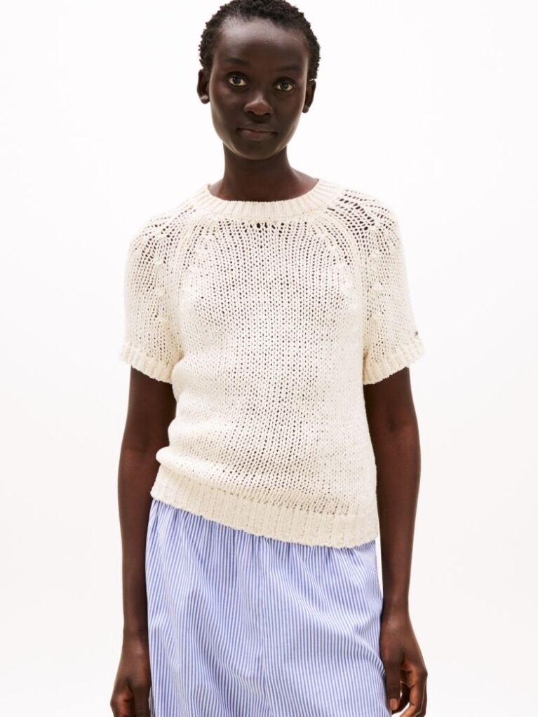 White Short Sleeve Jumper  Women