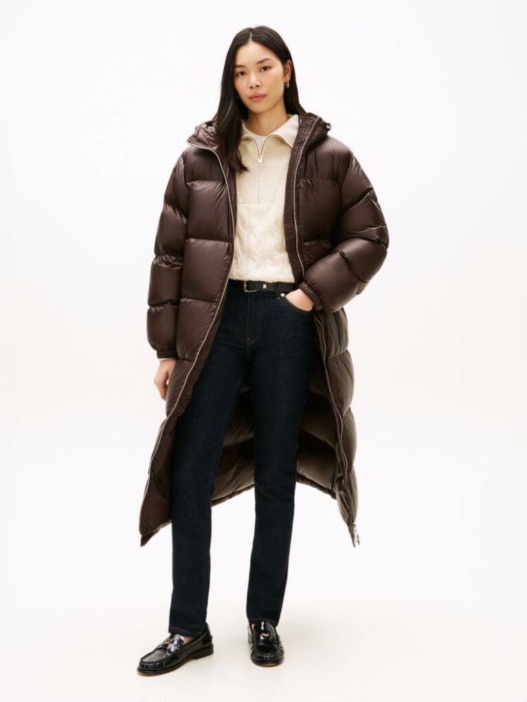 Brown Ultra Lightweight Down Ripstop Puffer Coat  Women