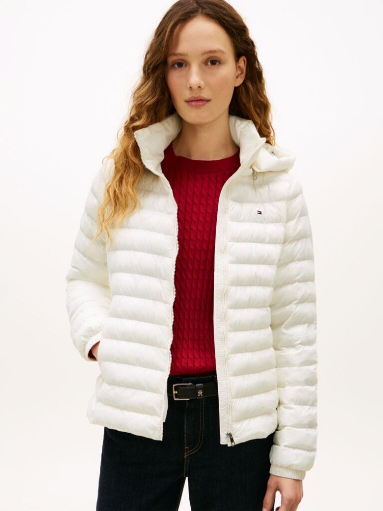 Beige Water Repellent Padded Packable Slim Jacket  Women