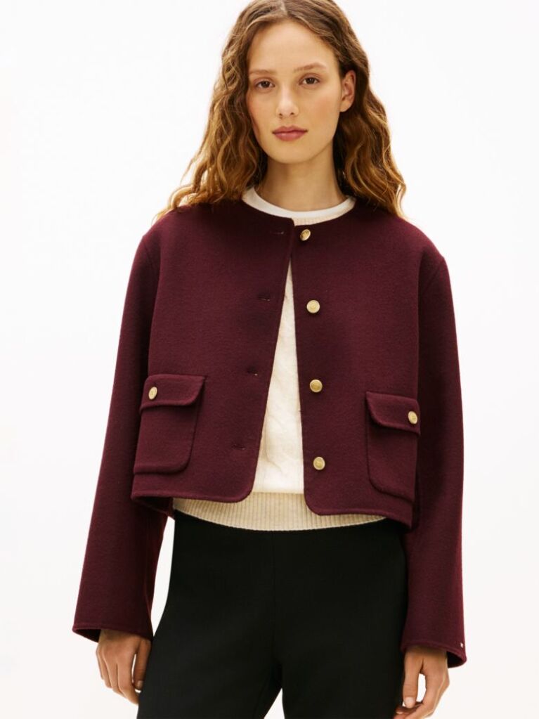 Red Double-Faced Wool Blend Jacket  Women
