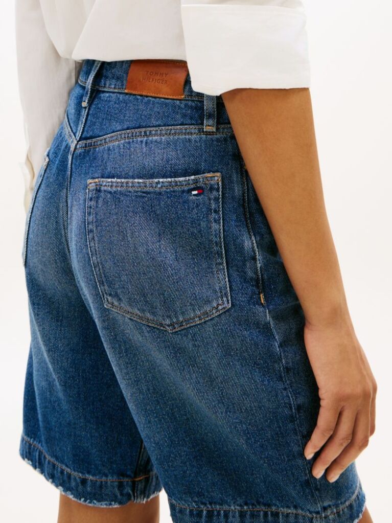 Μπλε Άνετη Denim Βερμούδα  Γυναίκες