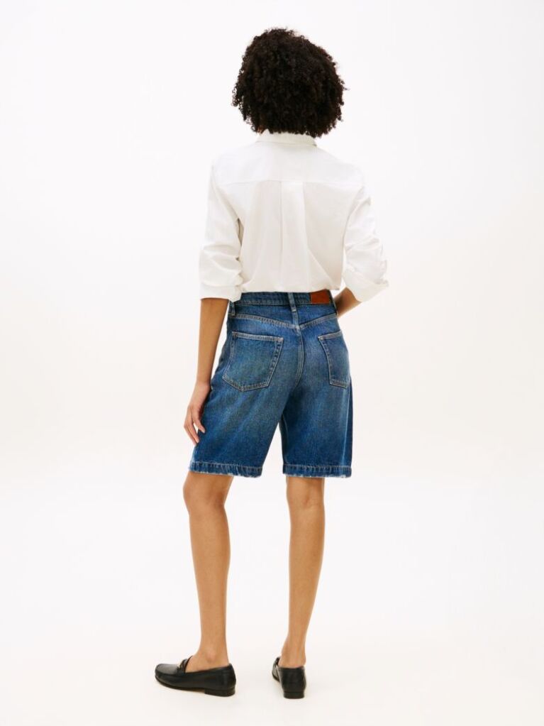 Μπλε Άνετη Denim Βερμούδα  Γυναίκες