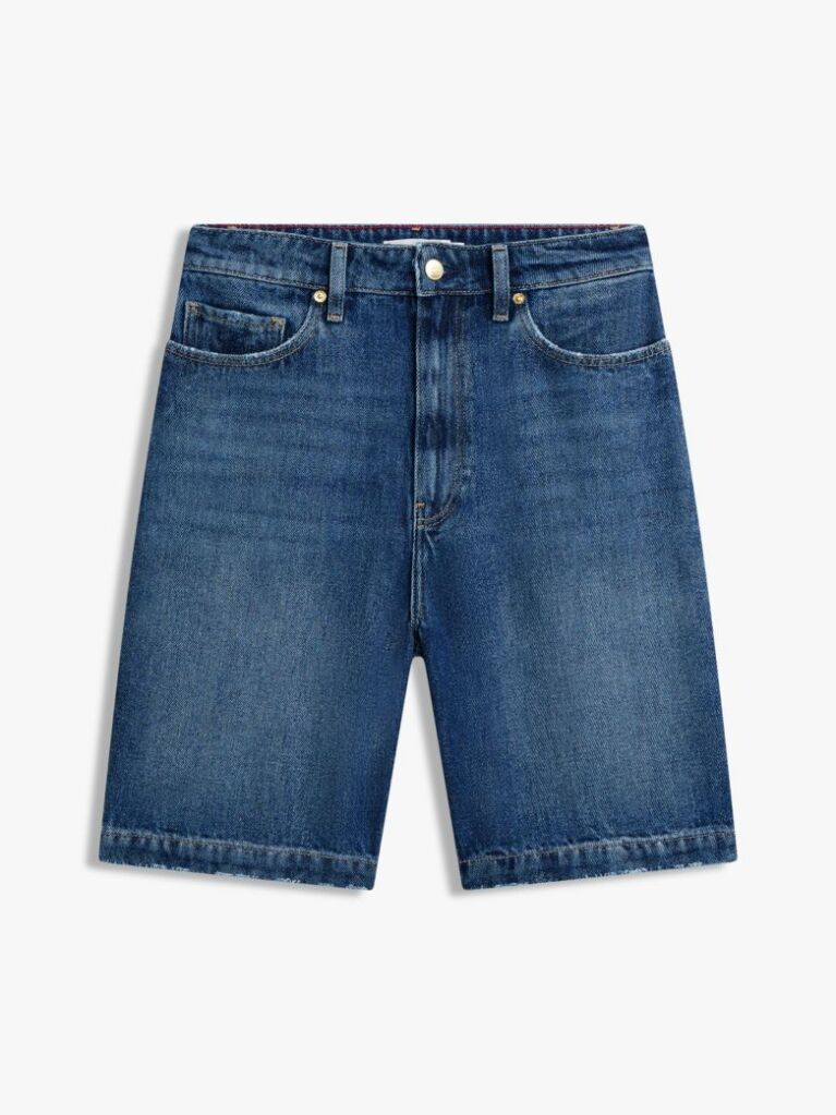 Μπλε Άνετη Denim Βερμούδα  Γυναίκες