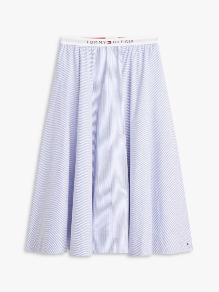 Multi Logo Waistband Midi A-Line Skirt  Women