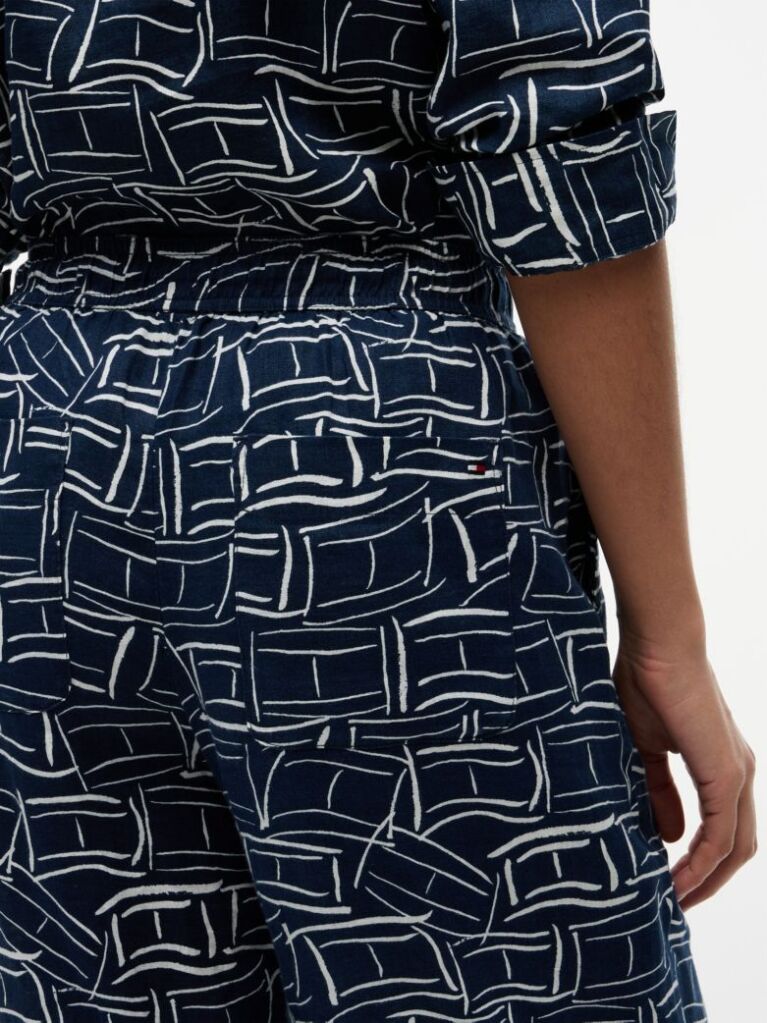 Multi Relaxed Wide Leg Pure Linen Trousers  Women