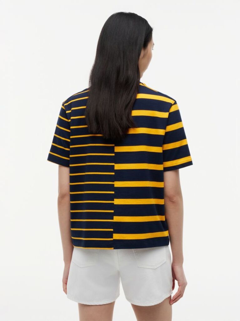 Multi Ριγέ Άνετο T-Shirt Με Κλασική Λαιμόκοψη  Γυναίκες