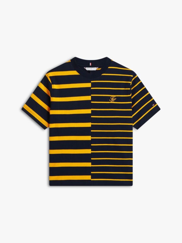 Multi Ριγέ Άνετο T-Shirt Με Κλασική Λαιμόκοψη  Γυναίκες