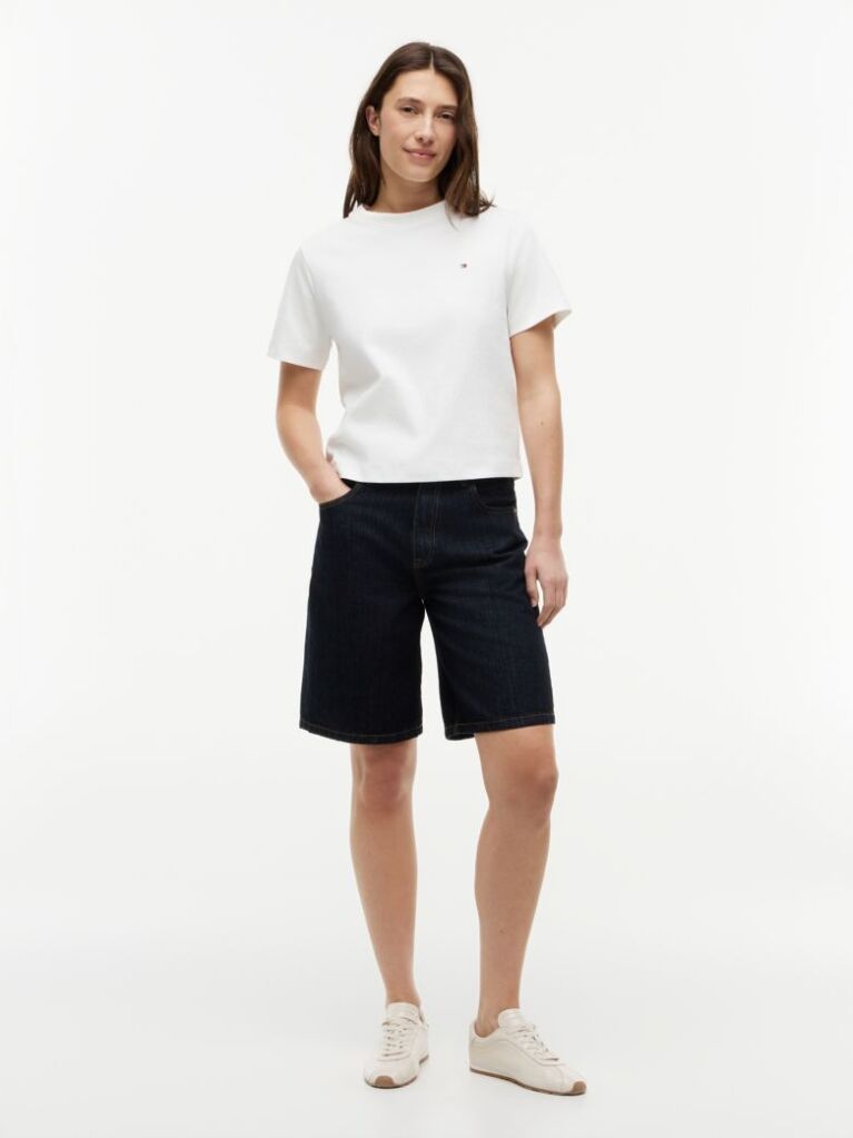White Interlock Knit Boxy T-Shirt  Women