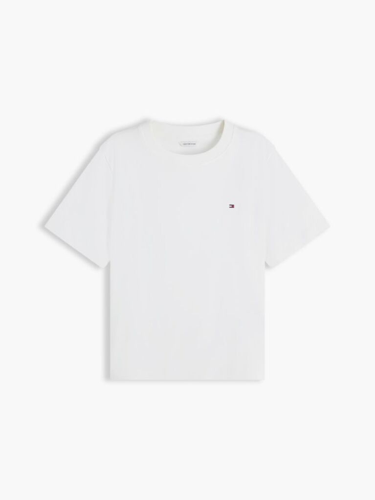 White Interlock Knit Boxy T-Shirt  Women