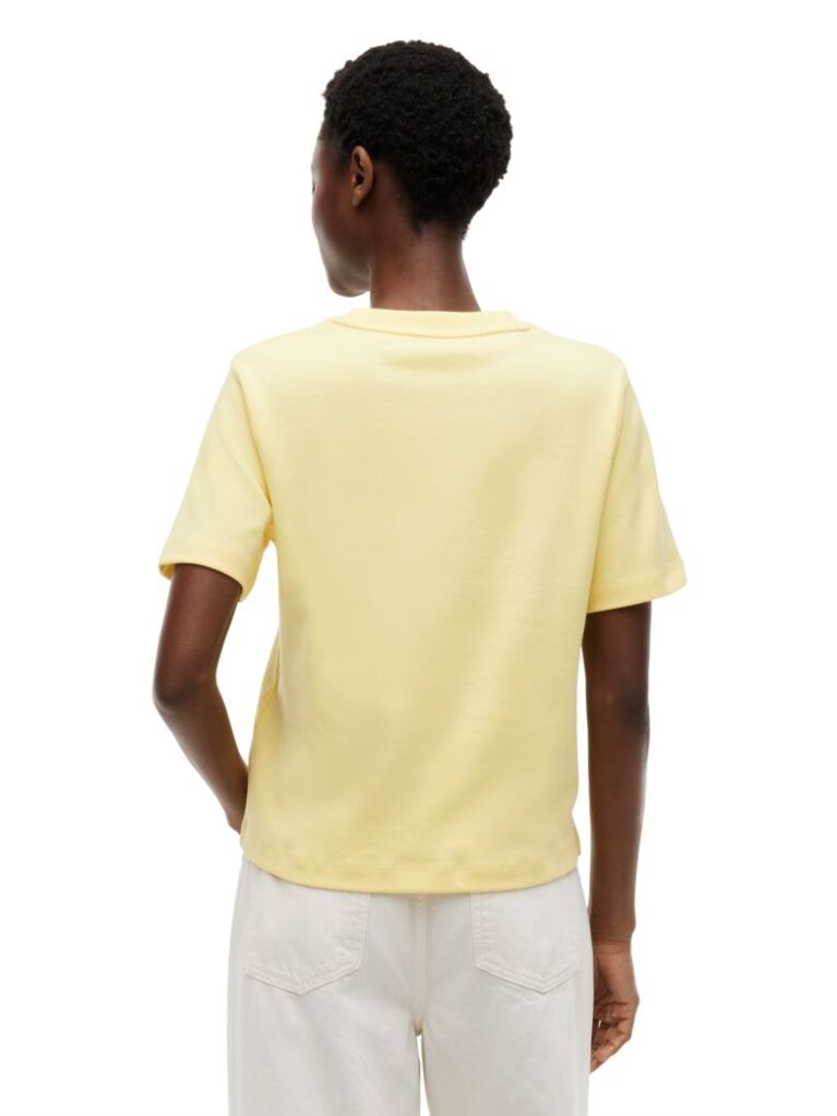 Yellow Interlock Knit Boxy T-Shirt  Women