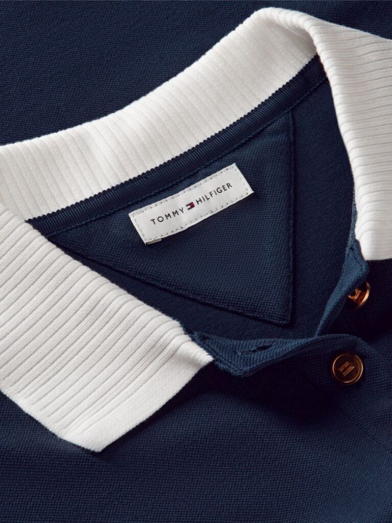 Blue Regular Fit Gold-Tone Button Polo Shirt  Women